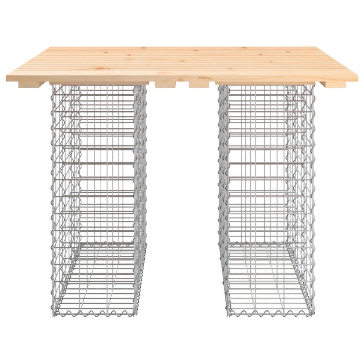 Banco de jardín diseño gaviones madera maciza pino 100x102x72cm