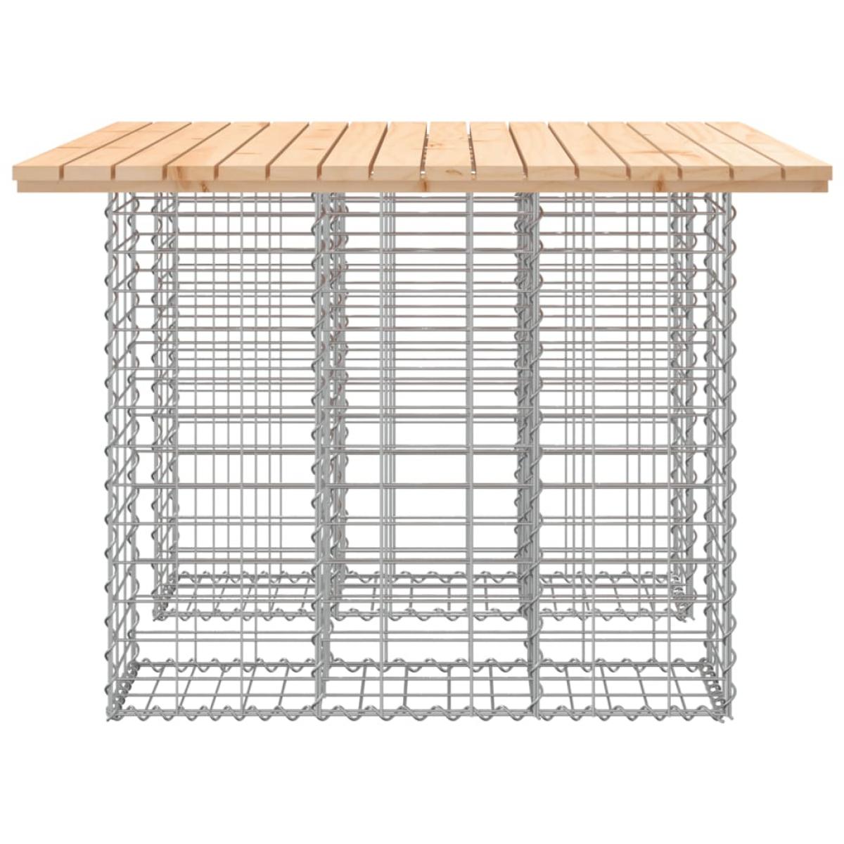 Banco de jardín diseño gaviones madera maciza pino 100x102x72cm