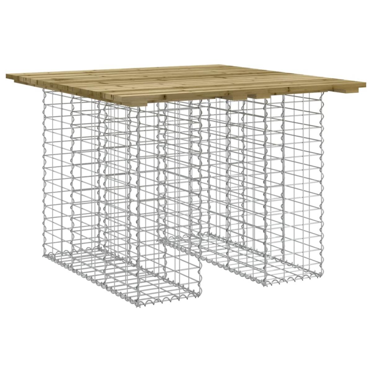 Banco jardín cesta gaviones madera pino impregnada 100x102x72cm