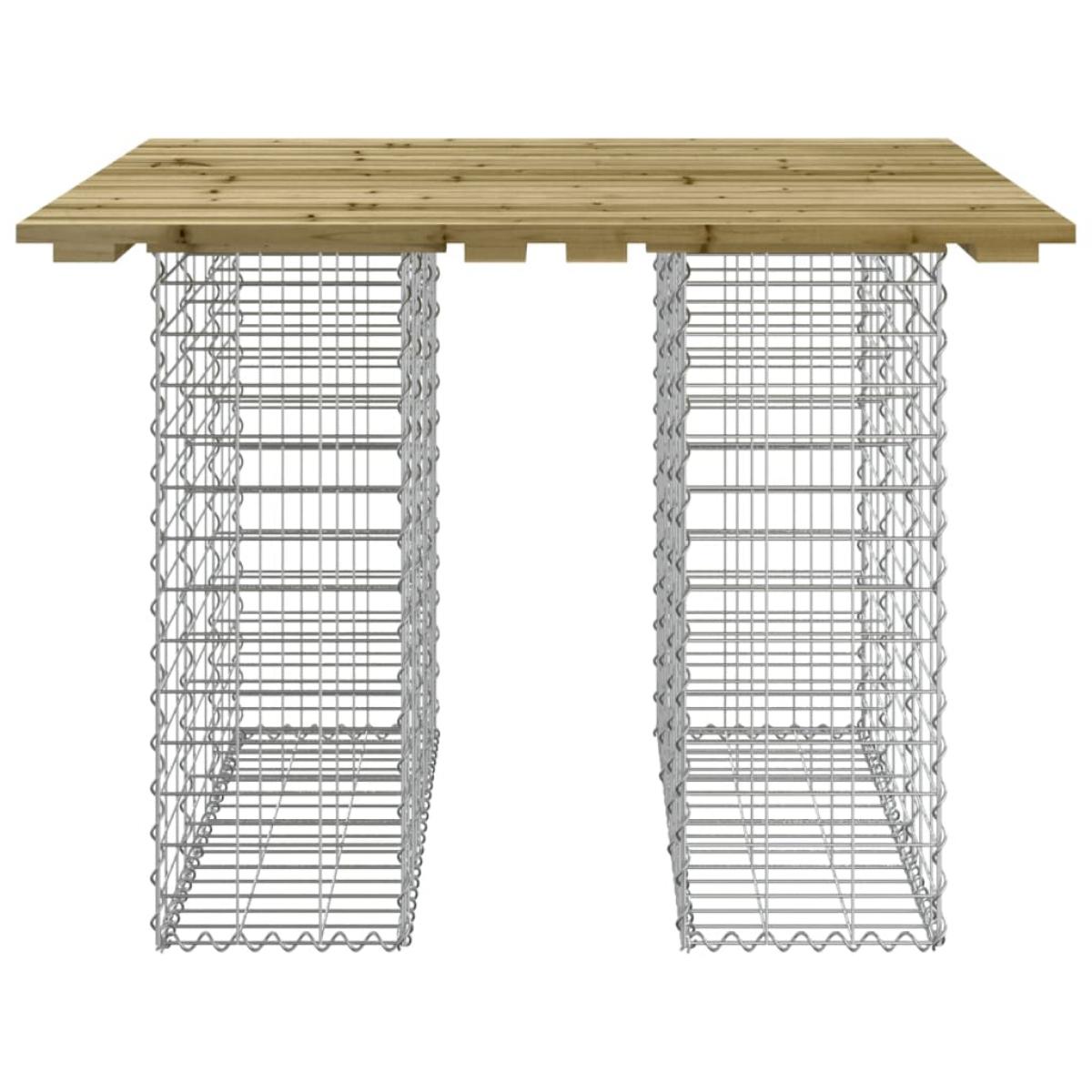 Banco jardín cesta gaviones madera pino impregnada 100x102x72cm