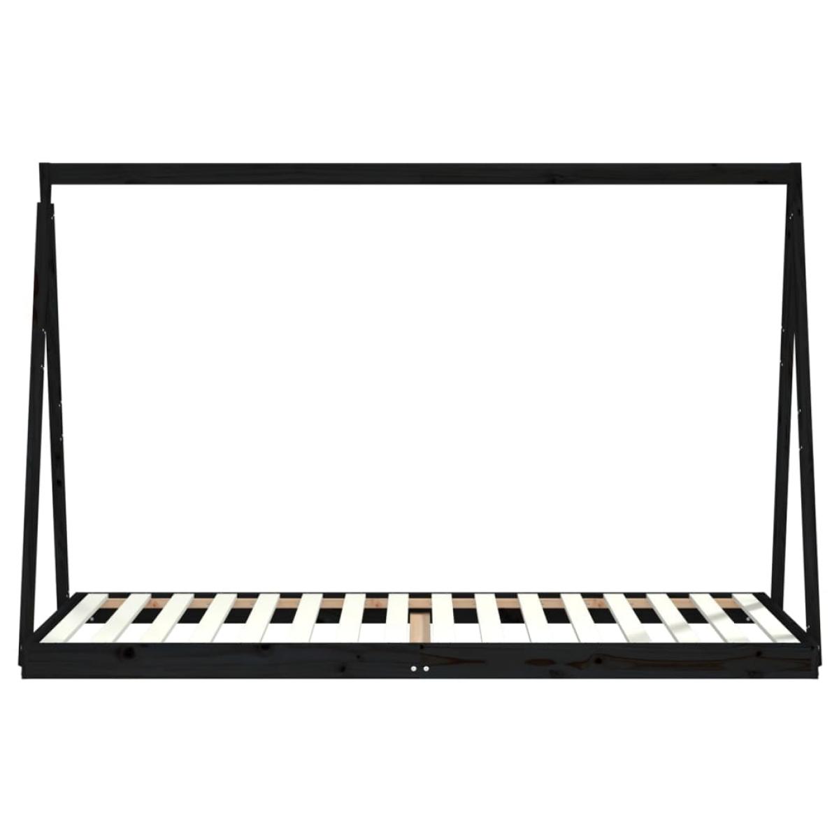 Estructura de cama para niños madera de pino negro 90x200 cm