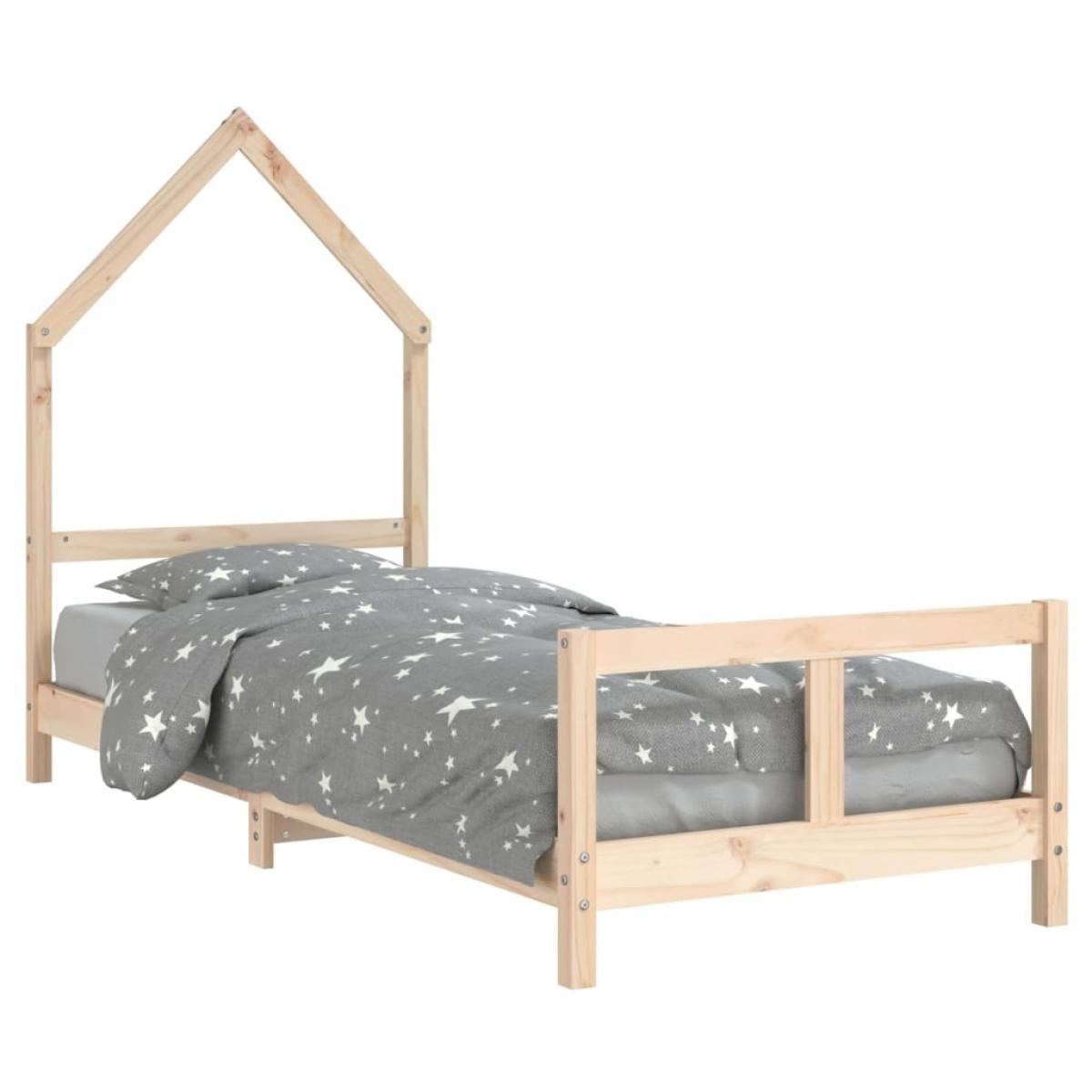 Estructura de cama para niños madera maciza de pino 80x200 cm
