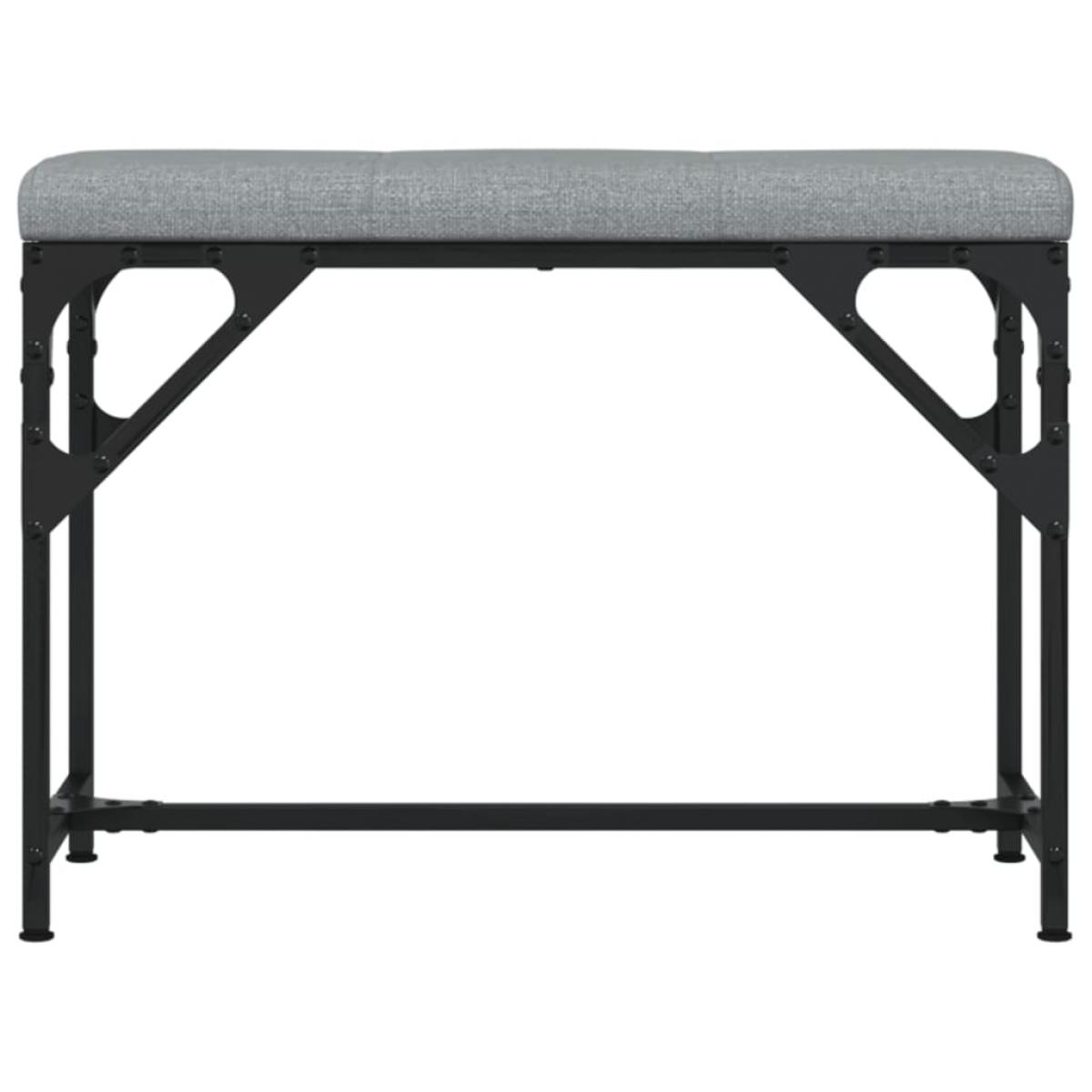 Banco de comedor acero y tela gris claro 62x32x45 cm