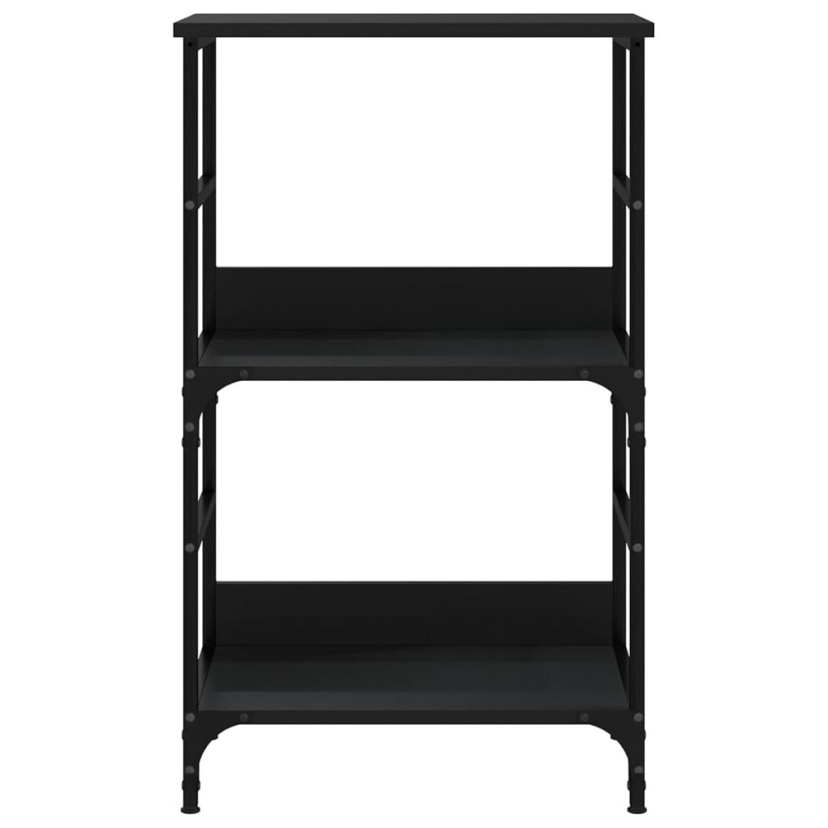 Estantería de madera de ingeniería negra 50x33x82 cm