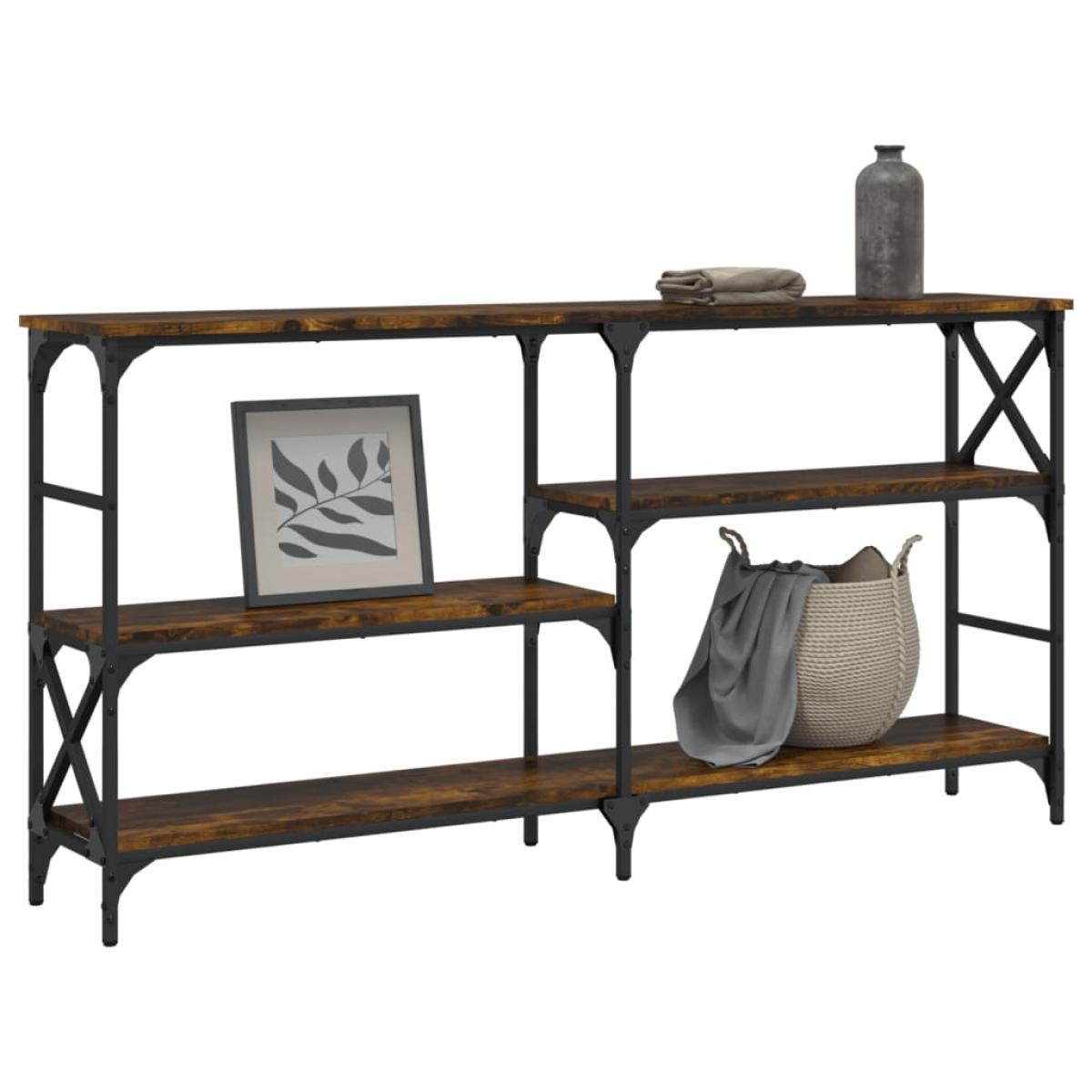 Mesa consola madera de ingeniería roble ahumado 150x29x76,5 cm