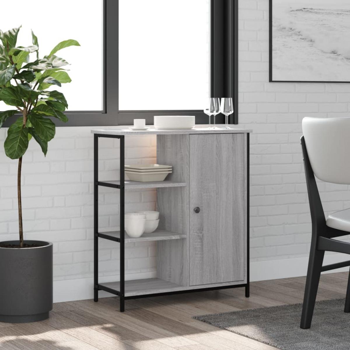 Aparador de madera de ingeniería gris Sonoma 70x30x80 cm