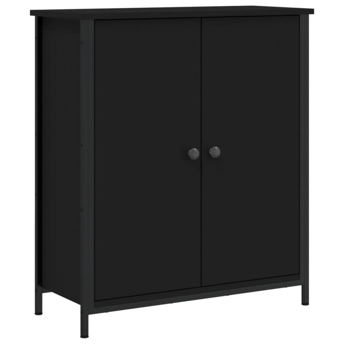 Aparador de madera de ingeniería negro 70x30x80 cm