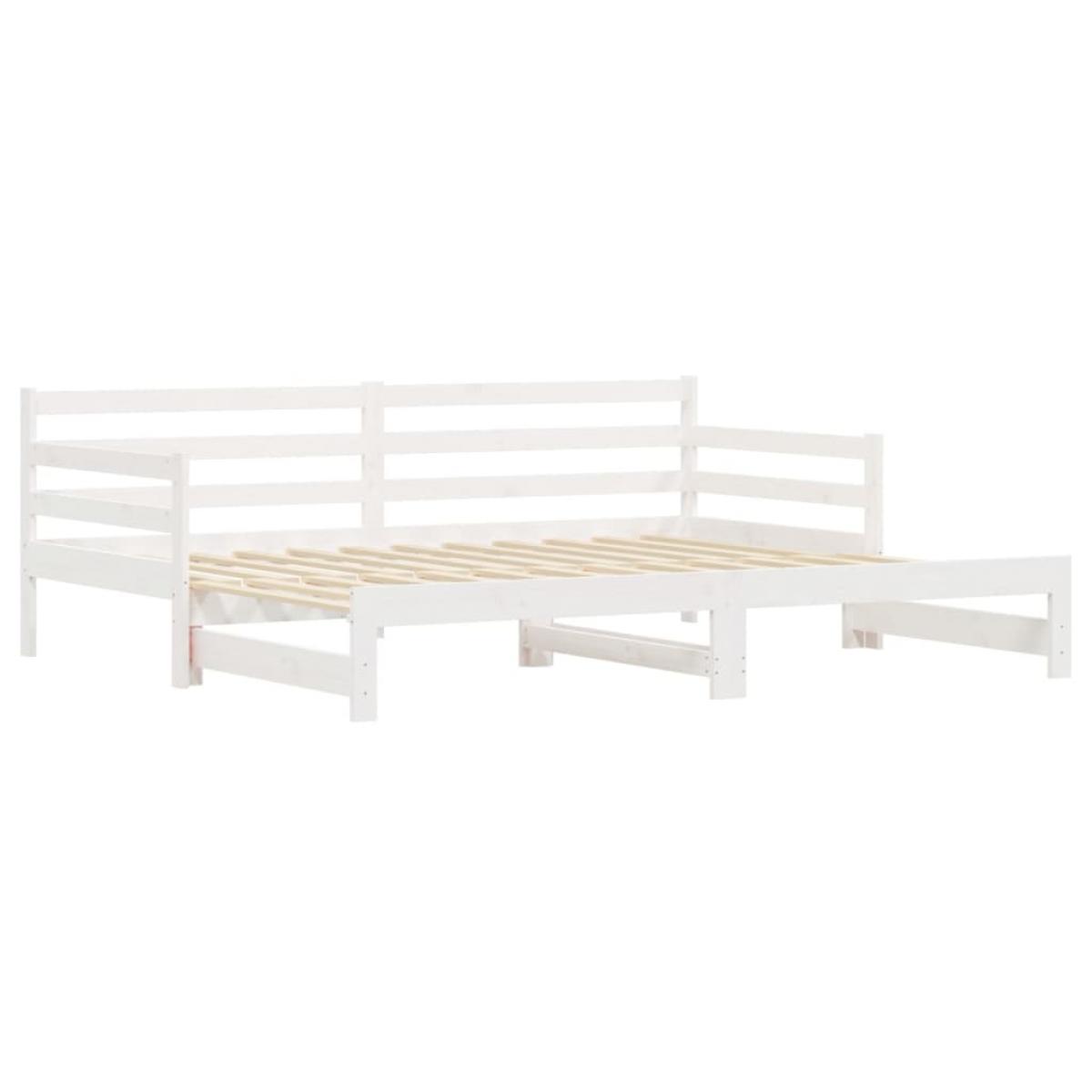 Sofá cama nido sin colchón madera maciza blanco 90x190 cm