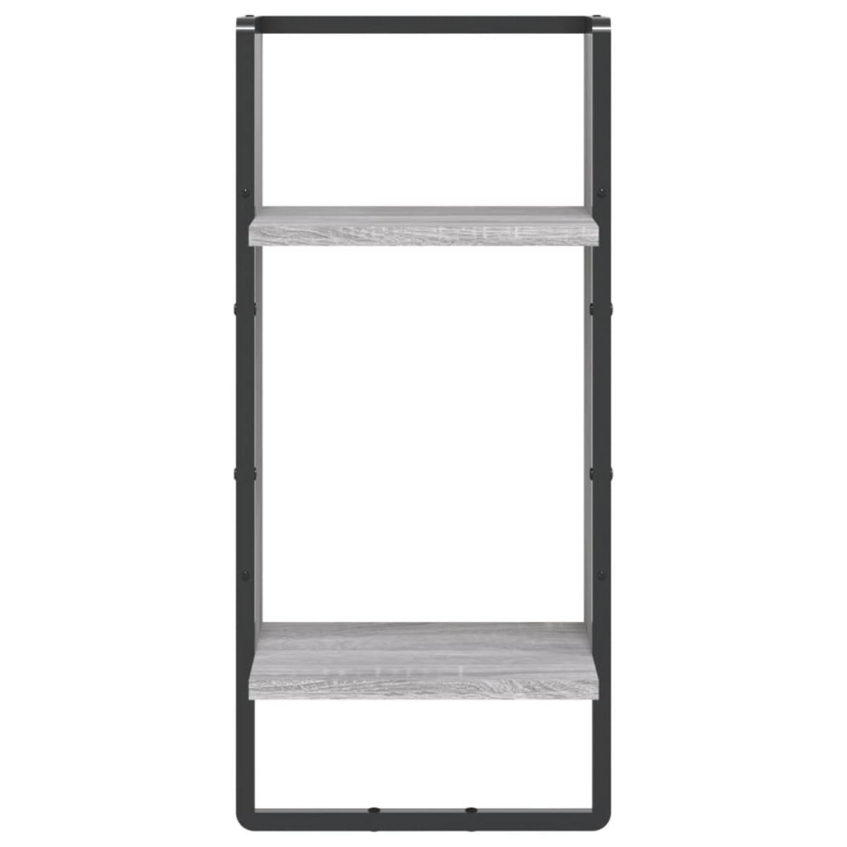 Estante de pared con barra gris Sonoma 30x25x65 cm