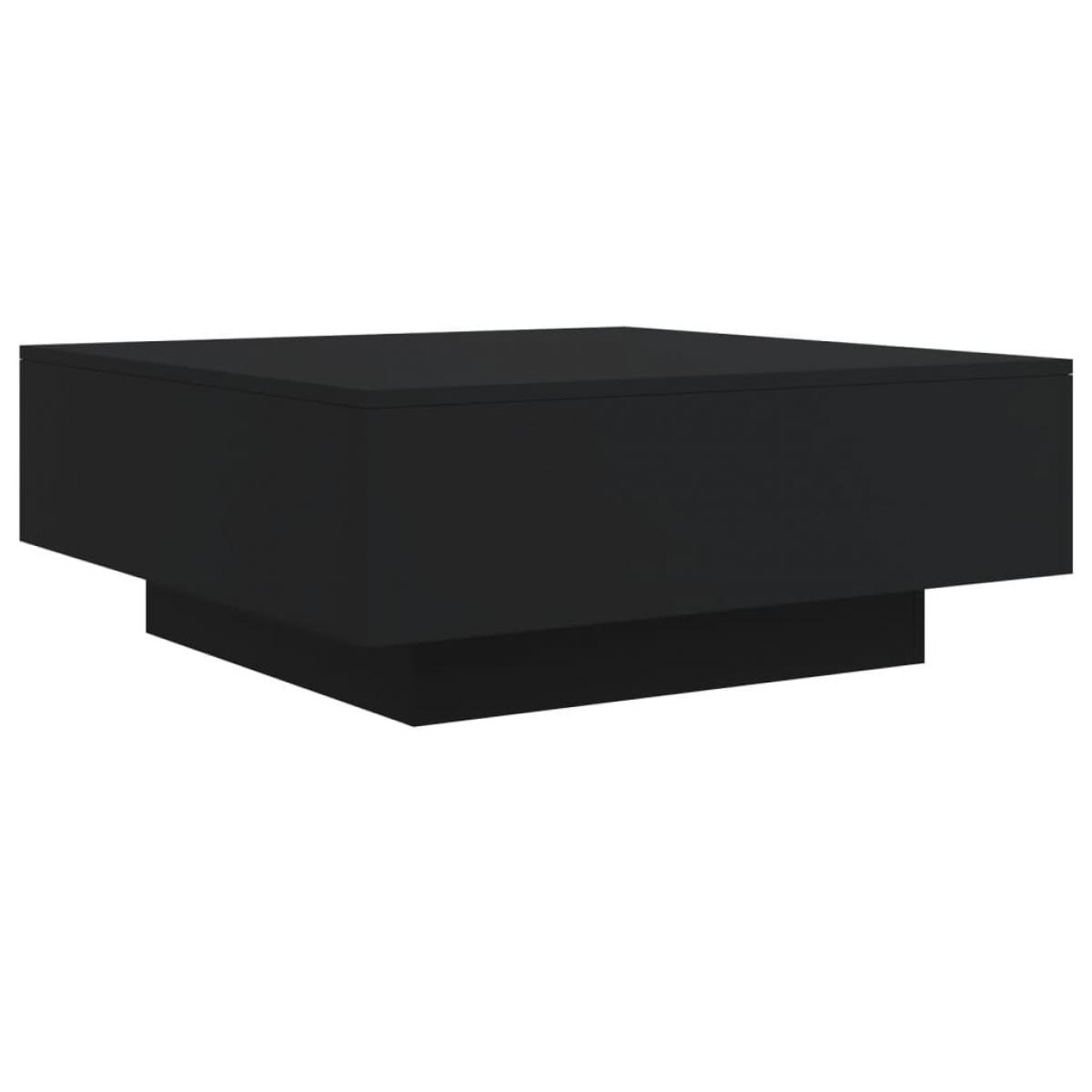 Mesa de centro con luces LED negro 80x80x31 cm