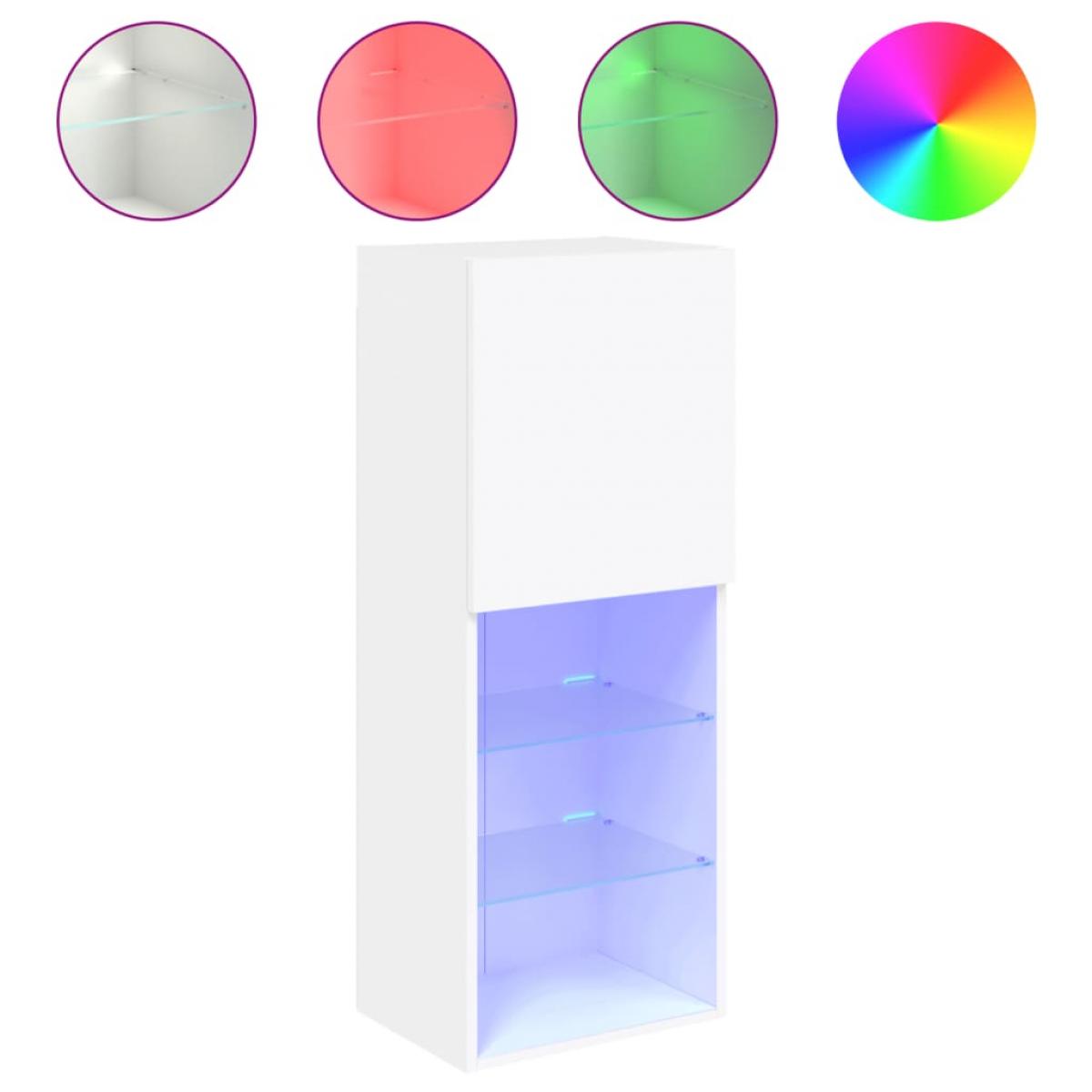 Mueble para TV con luces LED blanco 40,5x30x102 cm