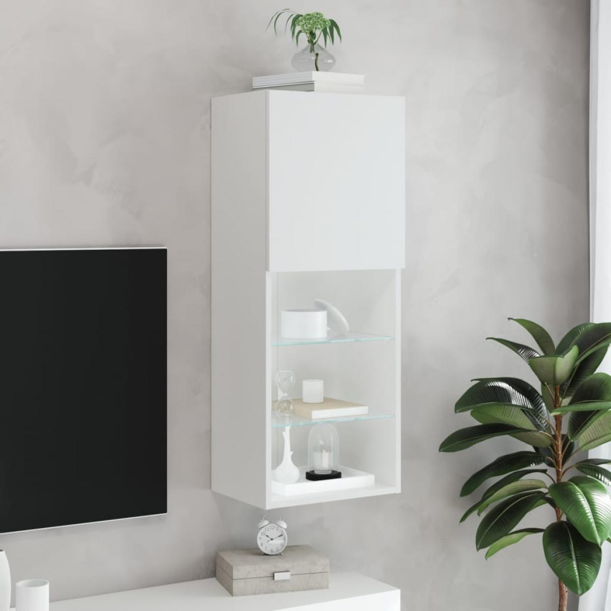 Mueble para TV con luces LED blanco 40,5x30x102 cm