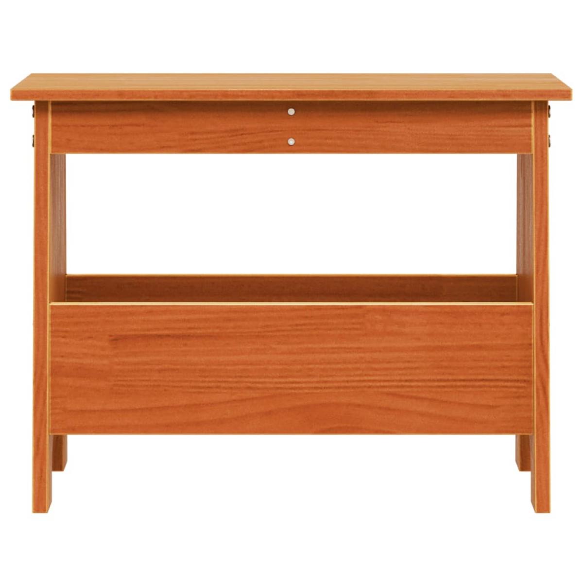 Banco de recibidor madera maciza pino marrón cera 60x28x45 cm