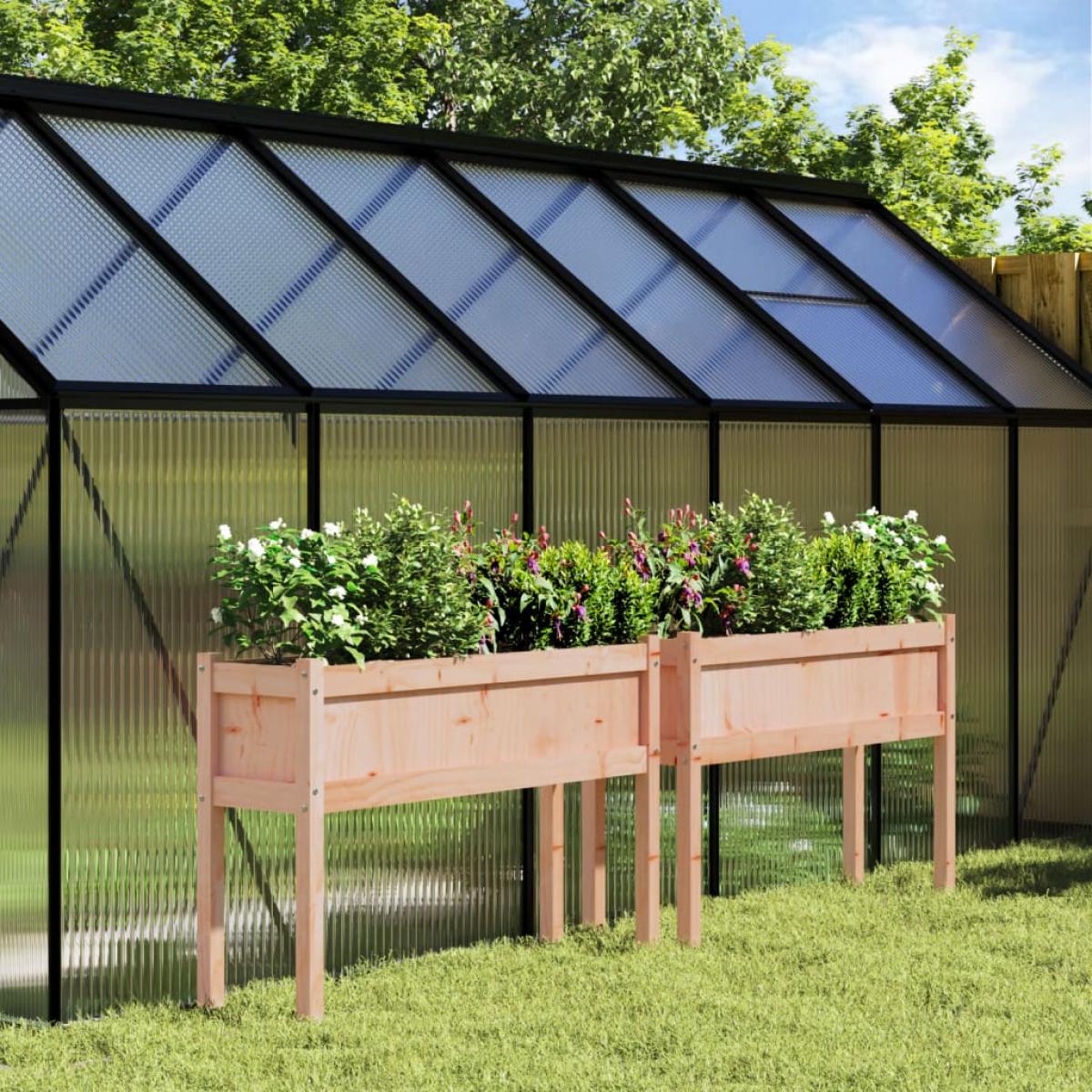 Jardineras con patas 2 uds madera maciza de abeto Douglas