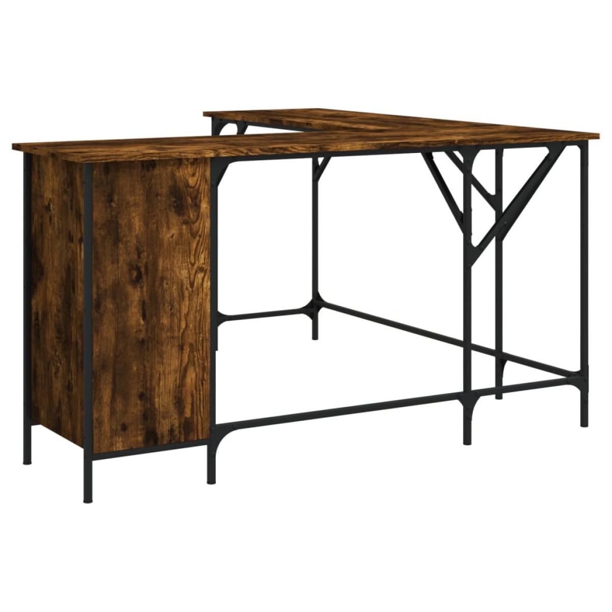 Escritorio madera de ingeniería roble ahumado 141x141x75 cm