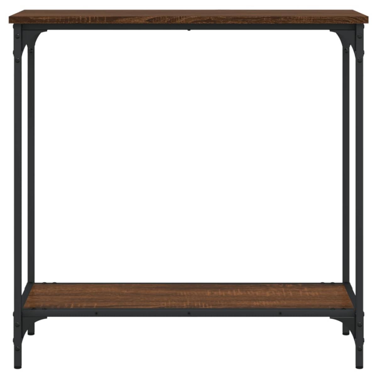 Mesa consola madera de ingeniería roble marrón 75x30,5x75 cm
