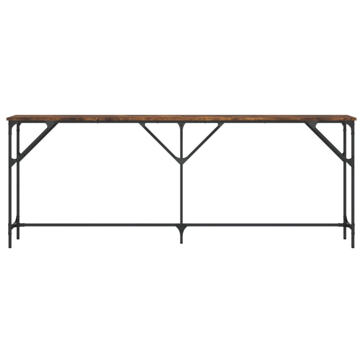 Mesa consola madera de ingeniería roble ahumado 200x29x75 cm