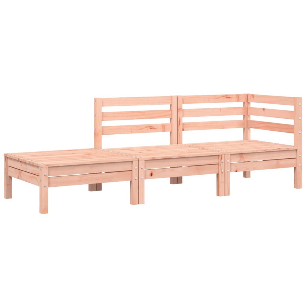 Sofá jardín con cojines reposapiés madera maciza abeto Douglas