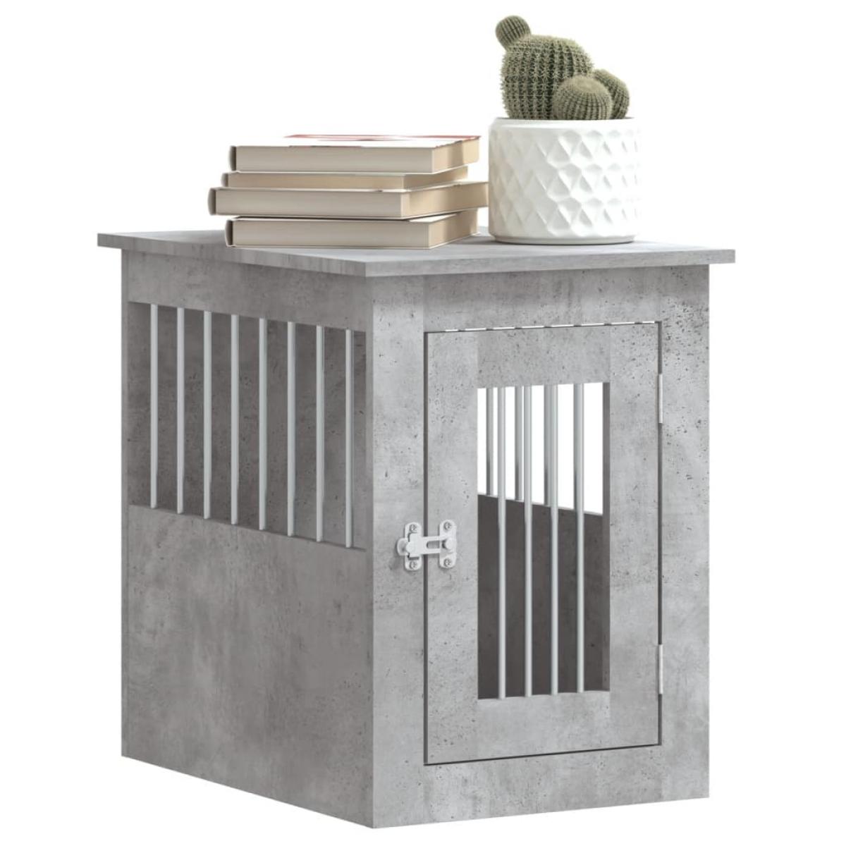 Jaula para perros madera ingeniería gris hormigón 45x62x59 cm