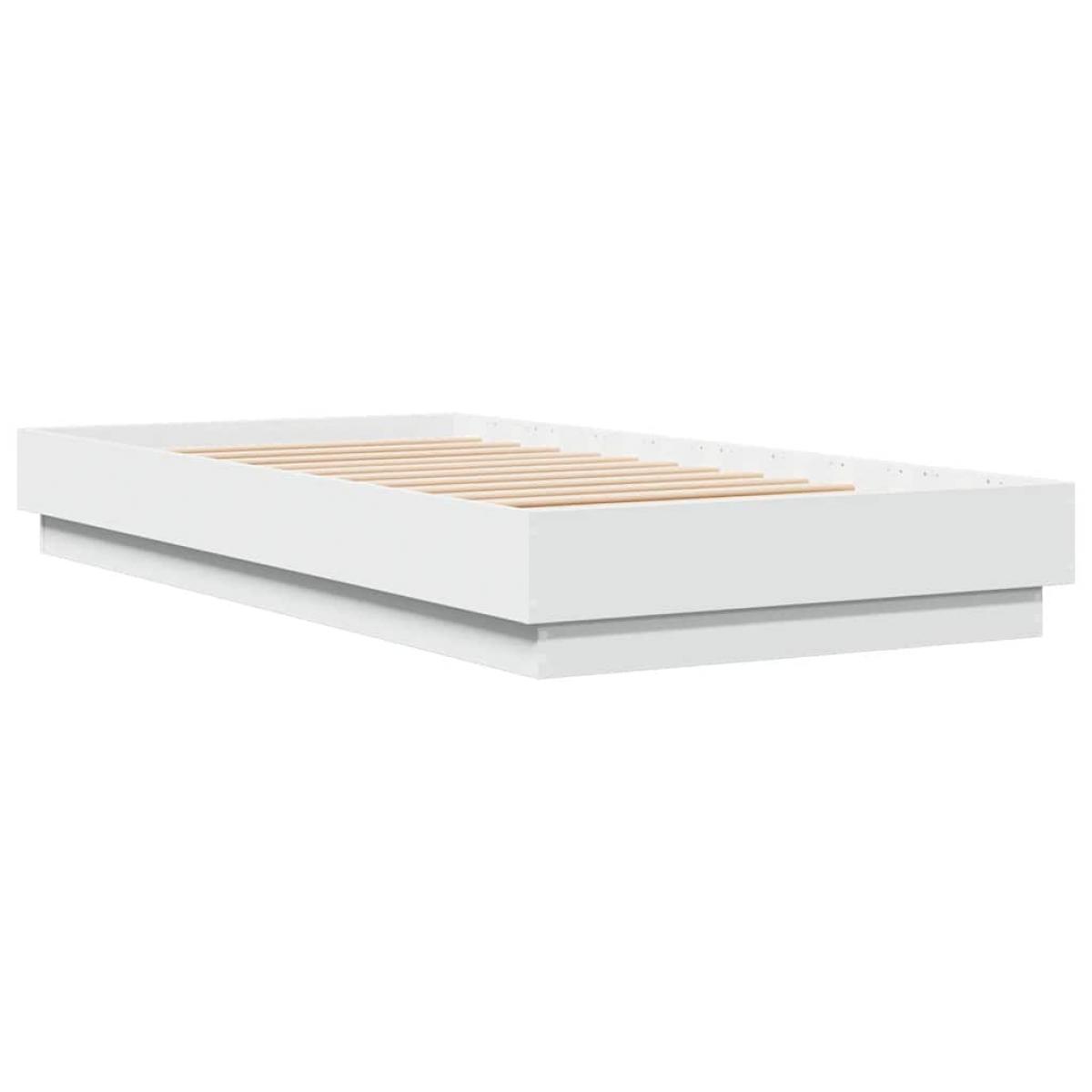 Estructura de cama madera de ingeniería blanca 90x190 cm