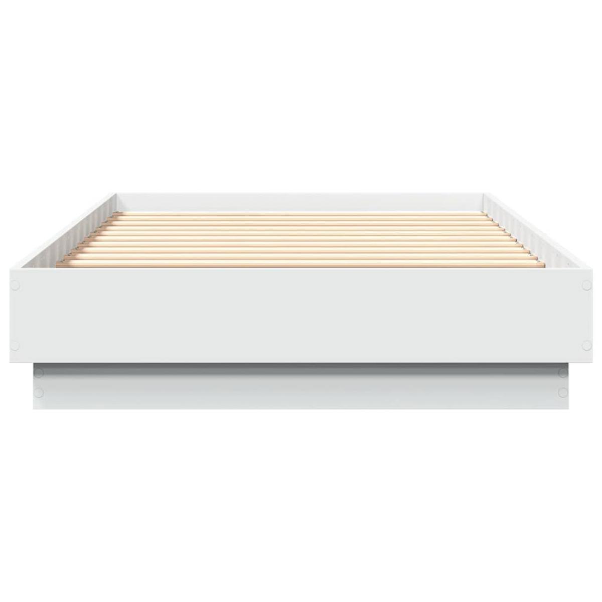 Estructura de cama madera de ingeniería blanca 90x190 cm