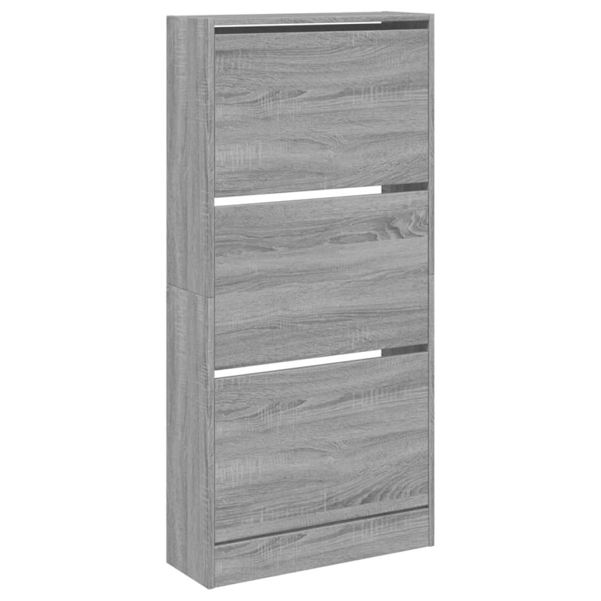 Zapatero de madera de ingeniería gris Sonoma 60x21x125,5 cm