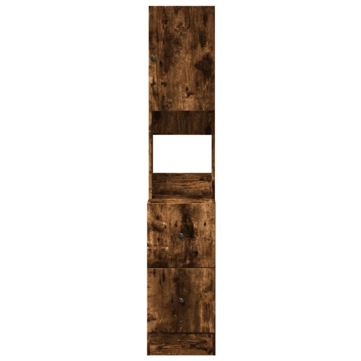 Mueble de cocina madera ingeniería roble ahumado 35x50x180 cm