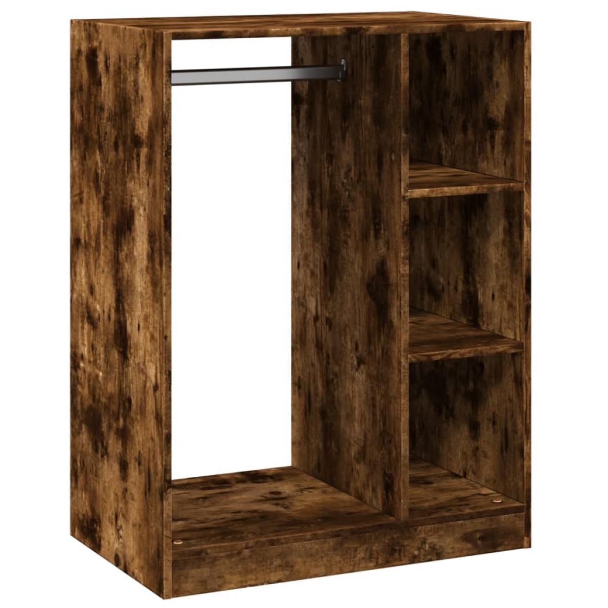 Armario de madera de ingeniería roble ahumado 77x48x102 cm