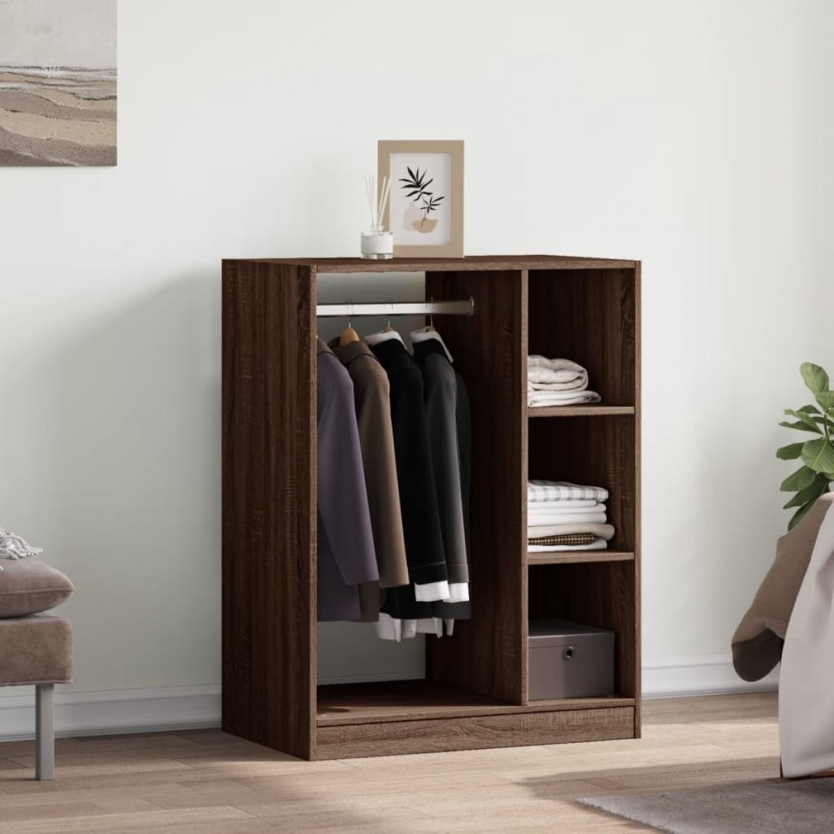 Armario de madera de ingeniería marrón roble 77x48x102 cm
