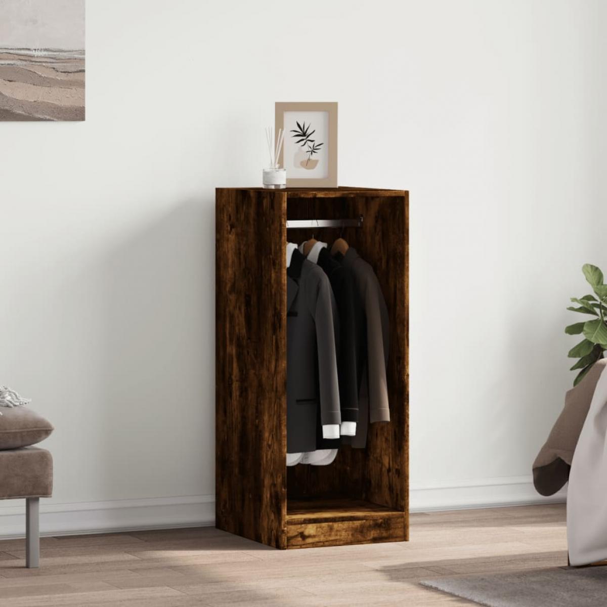 Armario de madera de ingeniería roble ahumado 48x41x102 cm