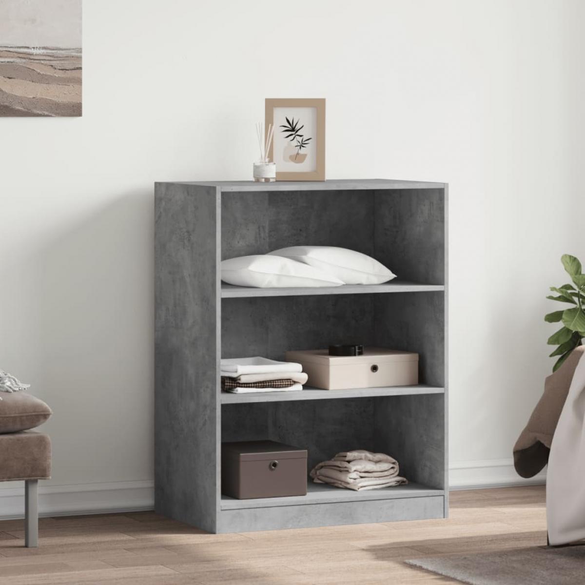 Armario de madera de ingeniería gris hormigón 77x48x102 cm