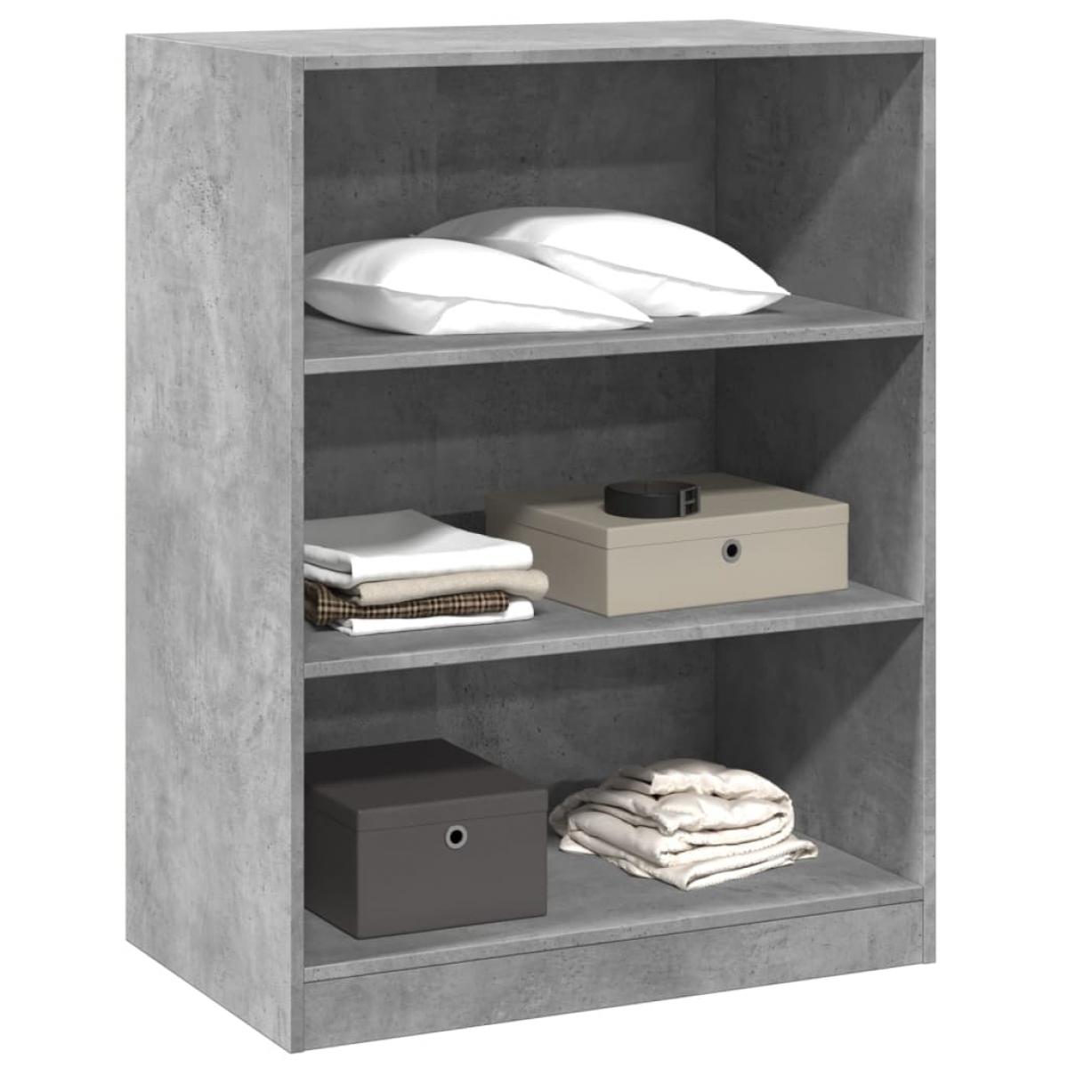Armario de madera de ingeniería gris hormigón 77x48x102 cm