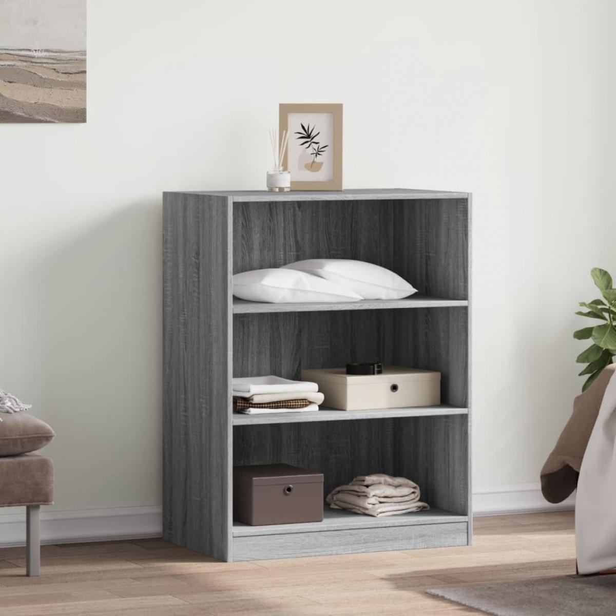 Armario de madera de ingeniería gris Sonoma 77x48x102 cm