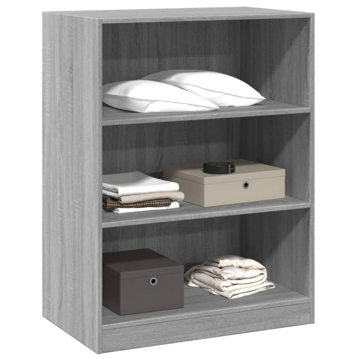 Armario de madera de ingeniería gris Sonoma 77x48x102 cm