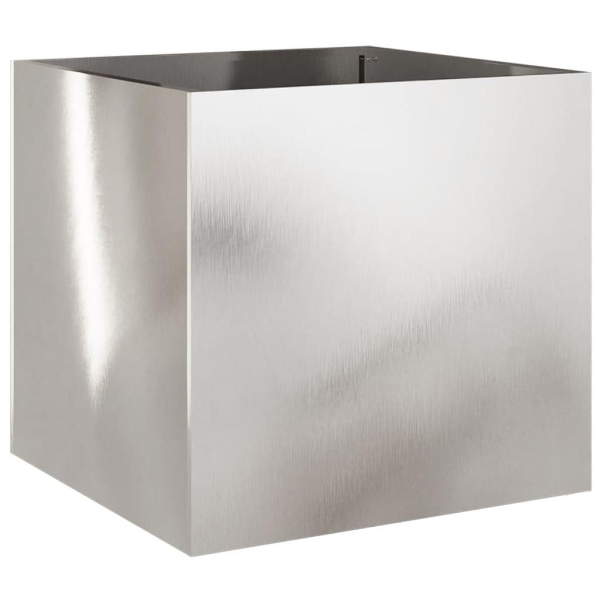 Jardinera de acero inoxidable plateado 49x47x46 cm