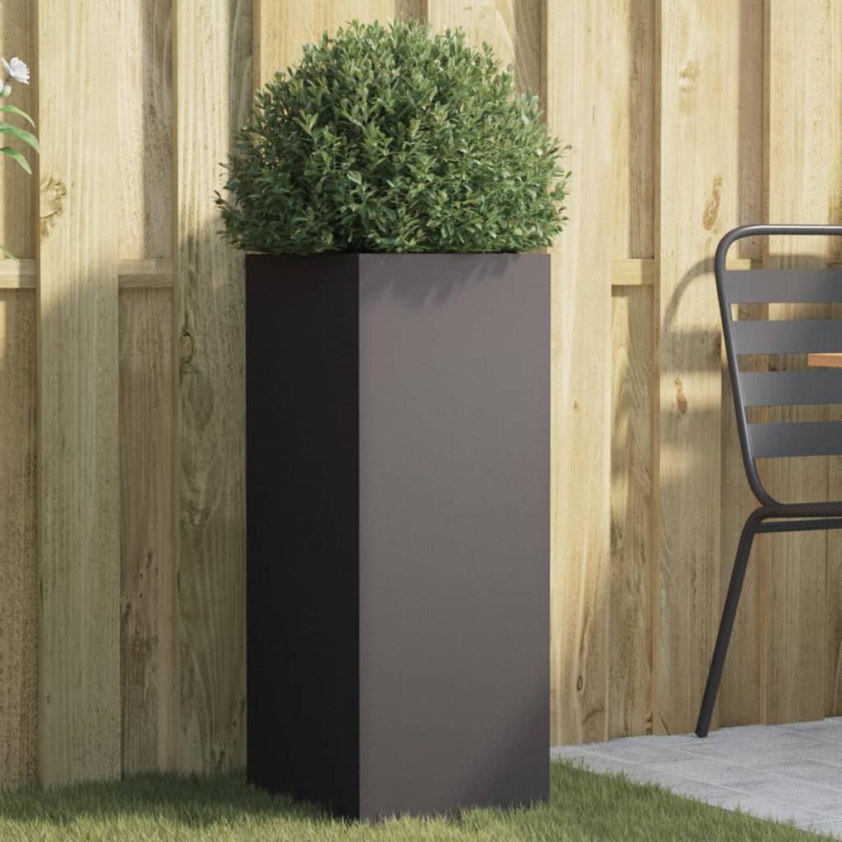 Jardinera acero negro 32x29x75 cm