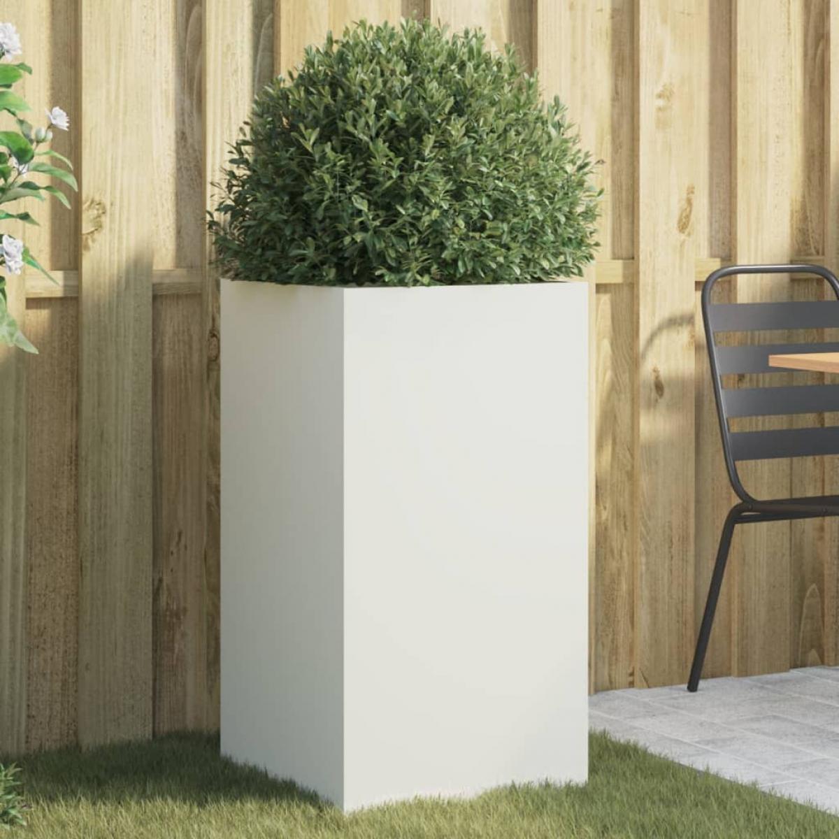 Jardinera acero blanco 42x38x75 cm
