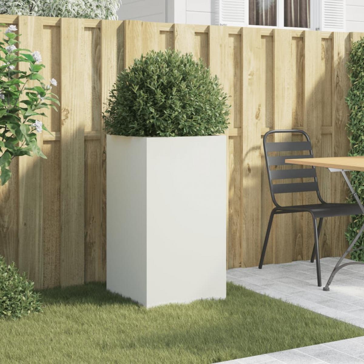 Jardinera acero blanco 42x38x75 cm