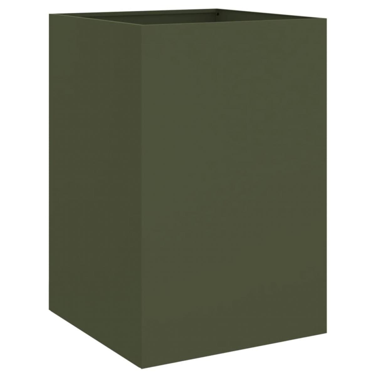Jardinera acero verde oliva 52x48x75 cm