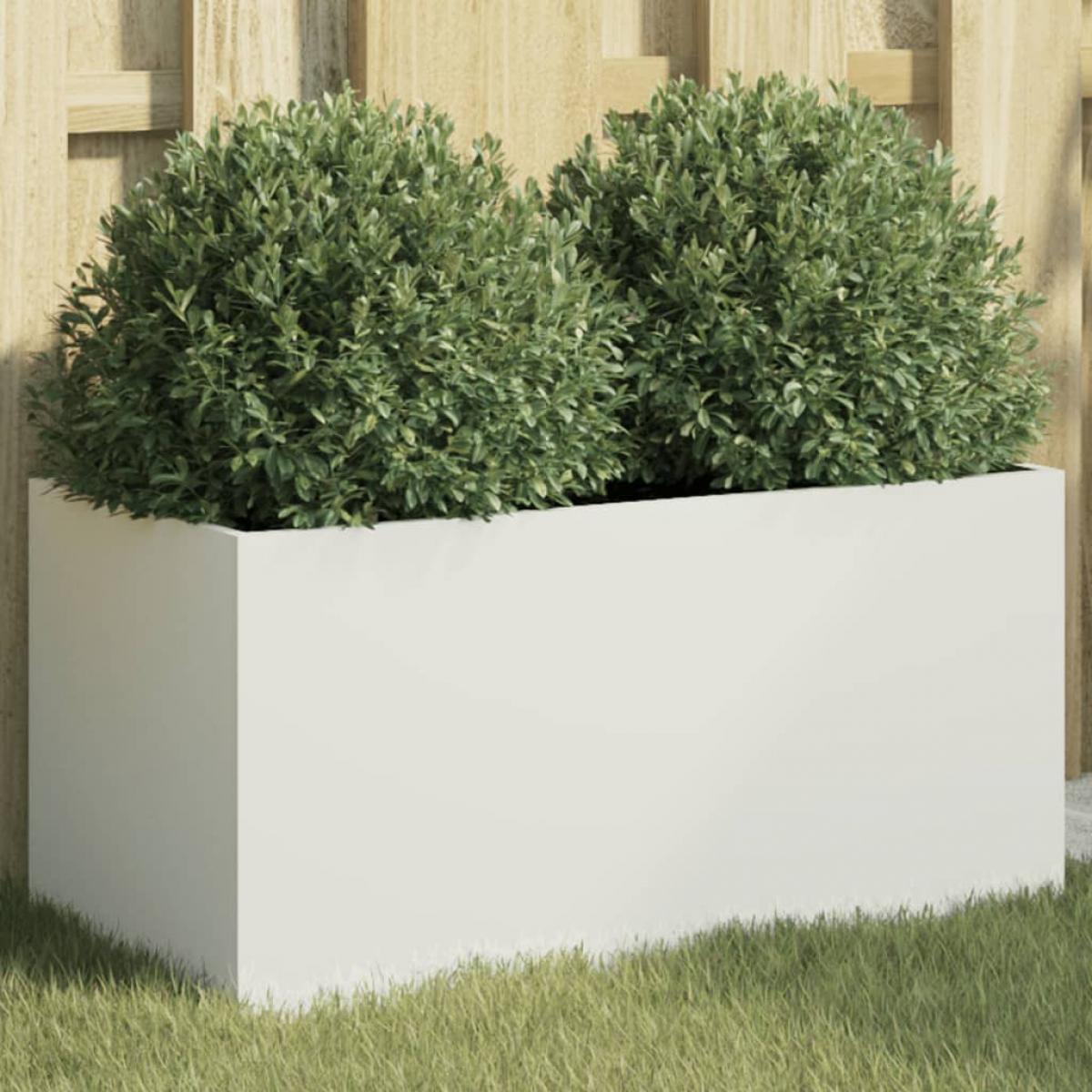 Jardinera acero blanco 62x30x29 cm