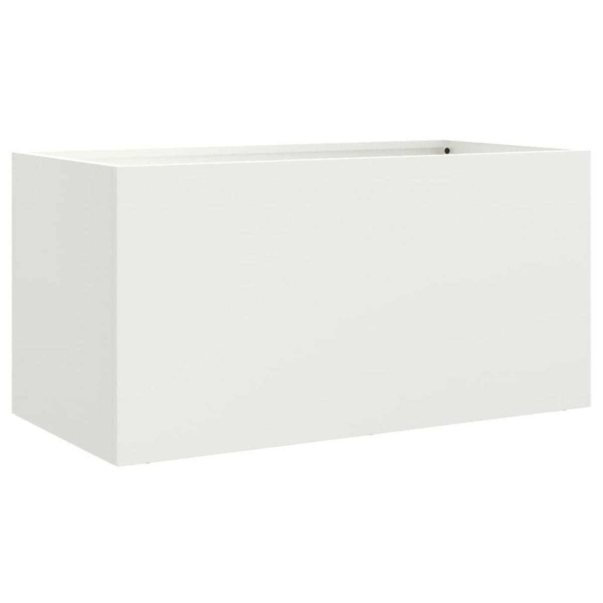 Jardinera acero blanco 62x30x29 cm
