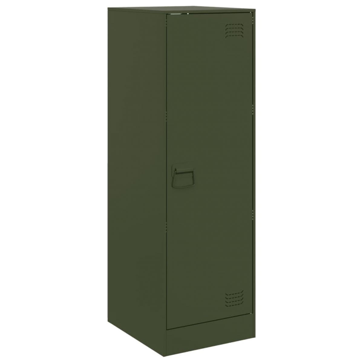 Aparador de acero verde oliva 34,5x39x107 cm