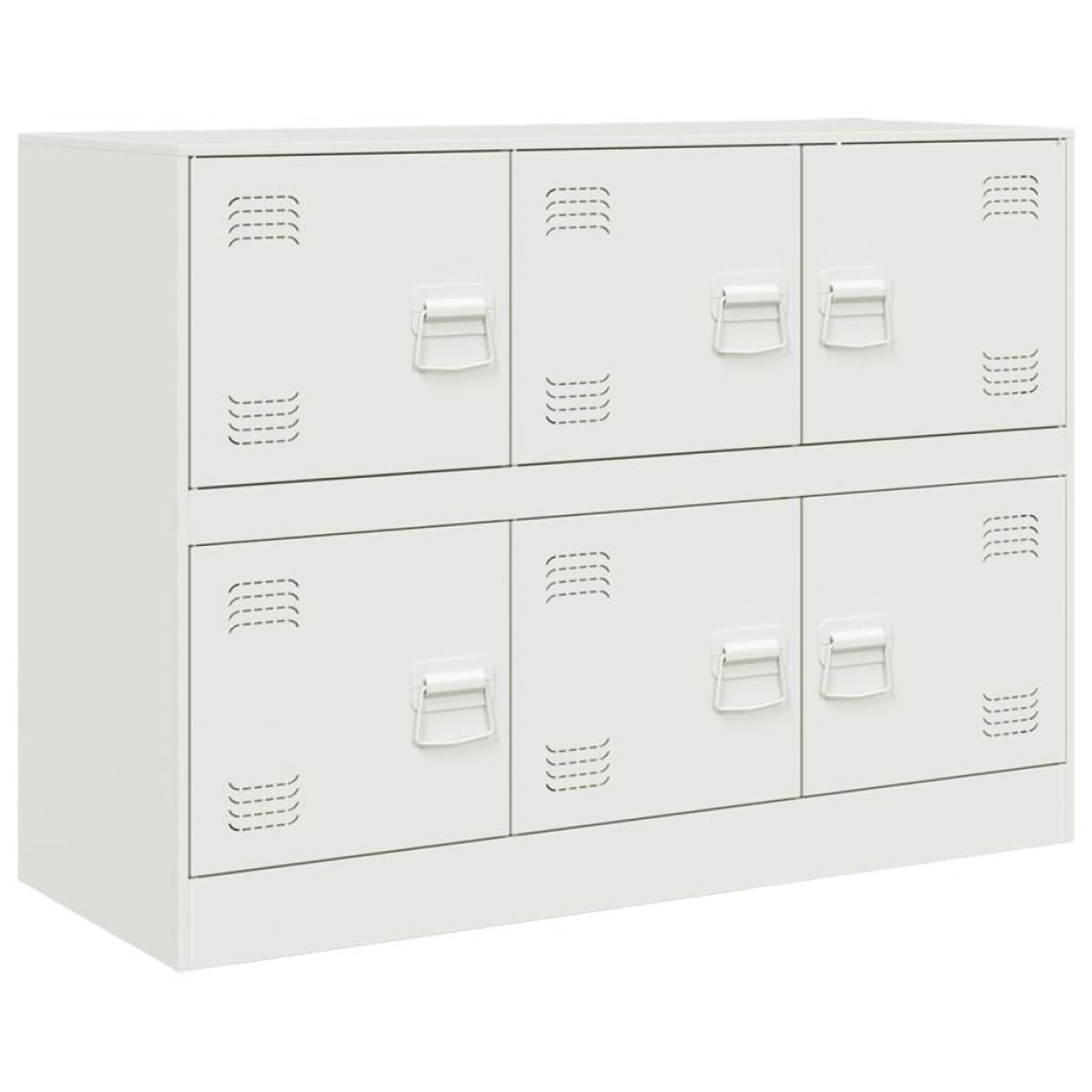 Aparador de acero blanco 99x39x73 cm