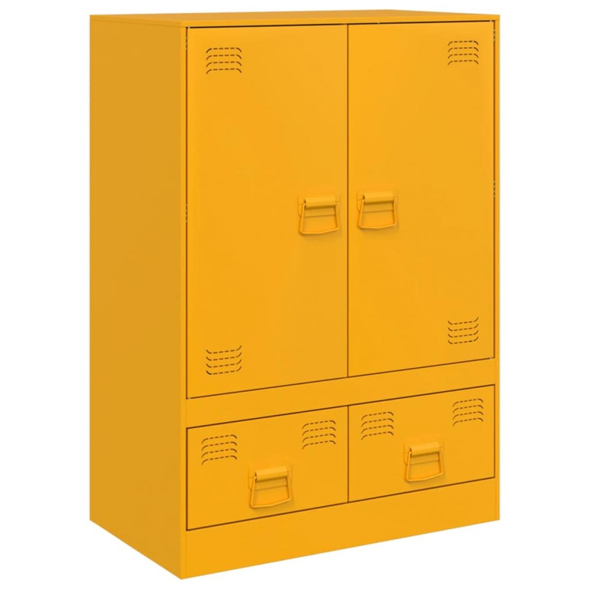 Aparador de acero amarillo mostaza 67x39x95 cm
