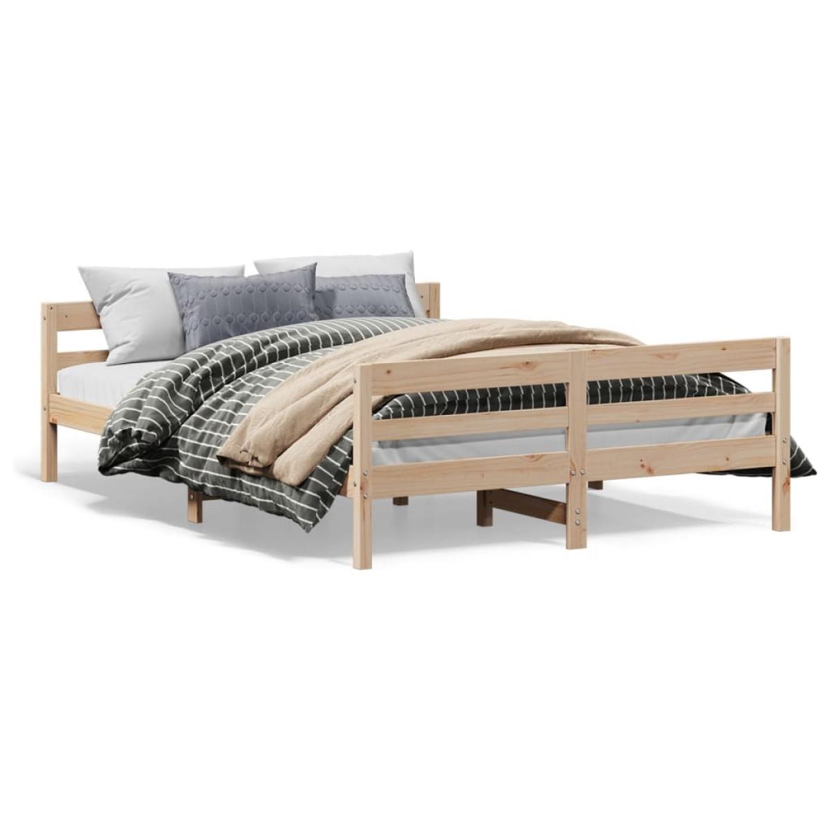 Estructura de cama sin colchón madera de pino blanca 140x200 cm