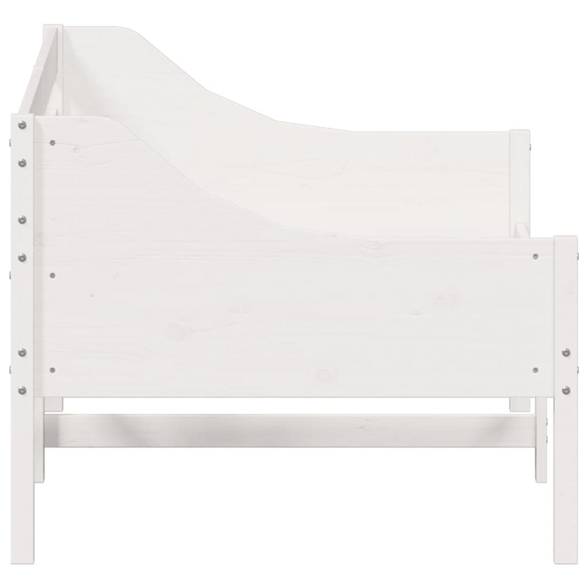 Diván sin colchón blanco 100x200 cm madera maciza de pino