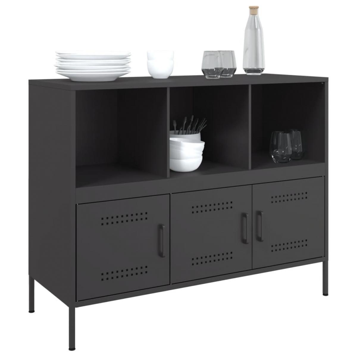 Aparador acero negro 100,5x39x79 cm