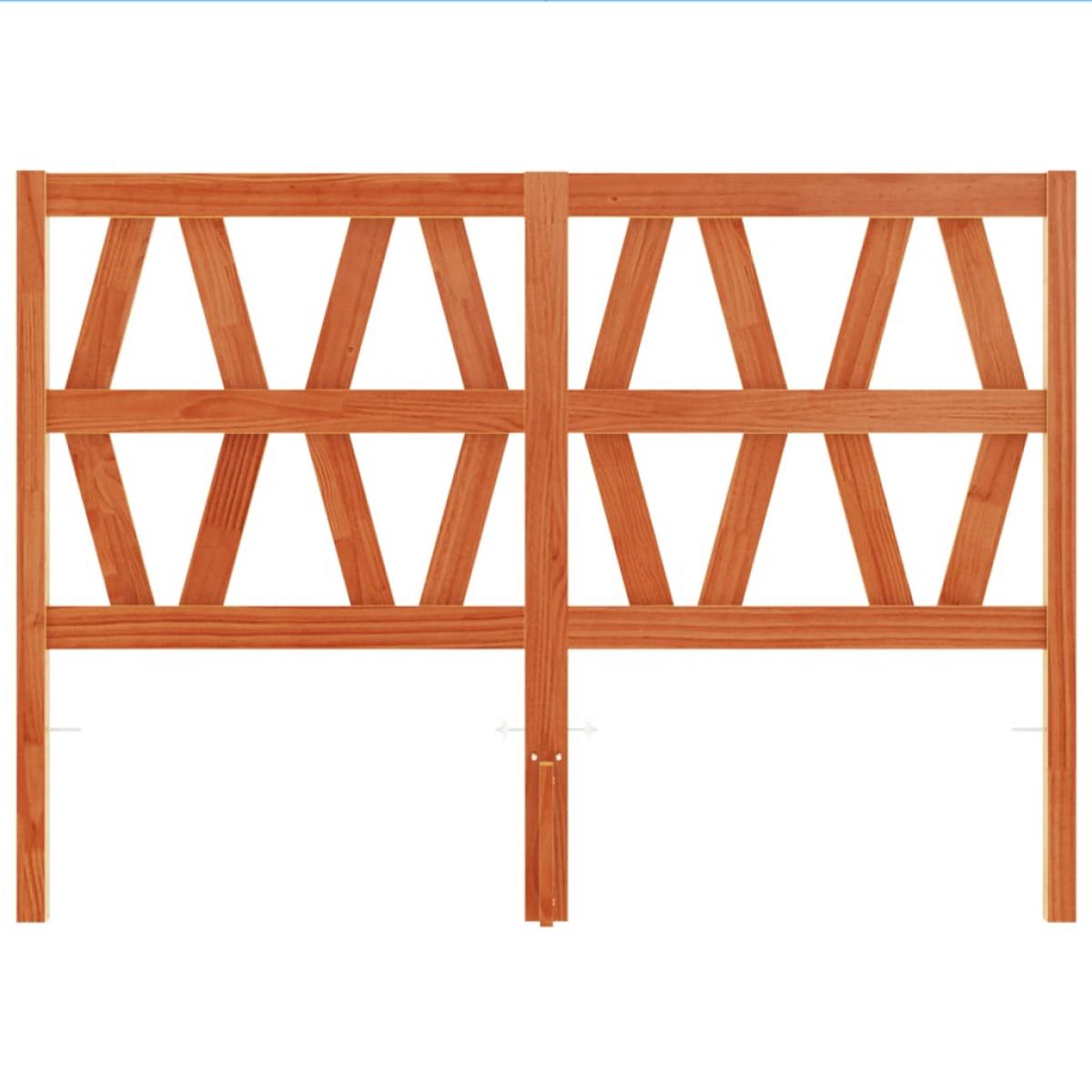 Cabecero de cama madera maciza de pino marrón cera 160 cm