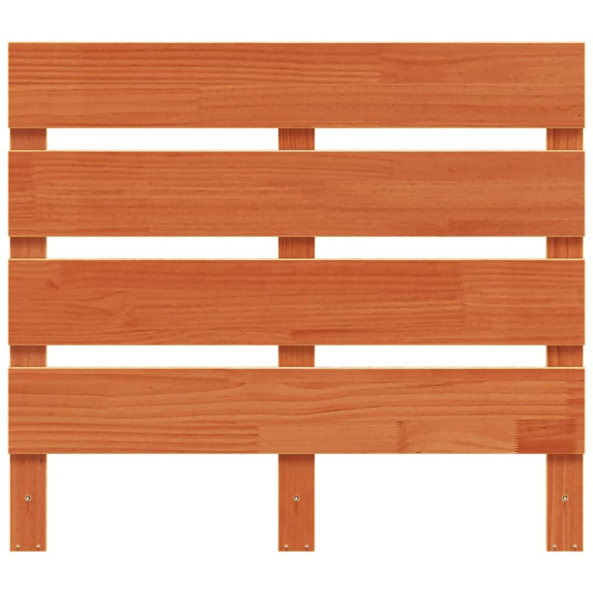 Cabecero de cama madera maciza de pino marrón cera 90 cm