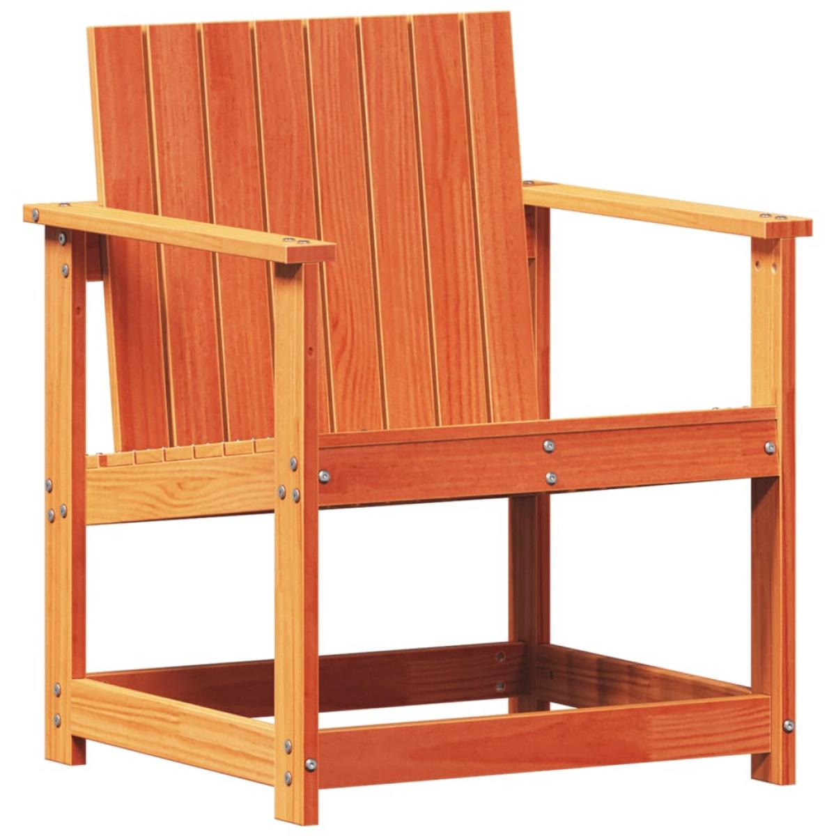 Silla de jardín madera maciza de pino marrón cera 62x56x77 cm